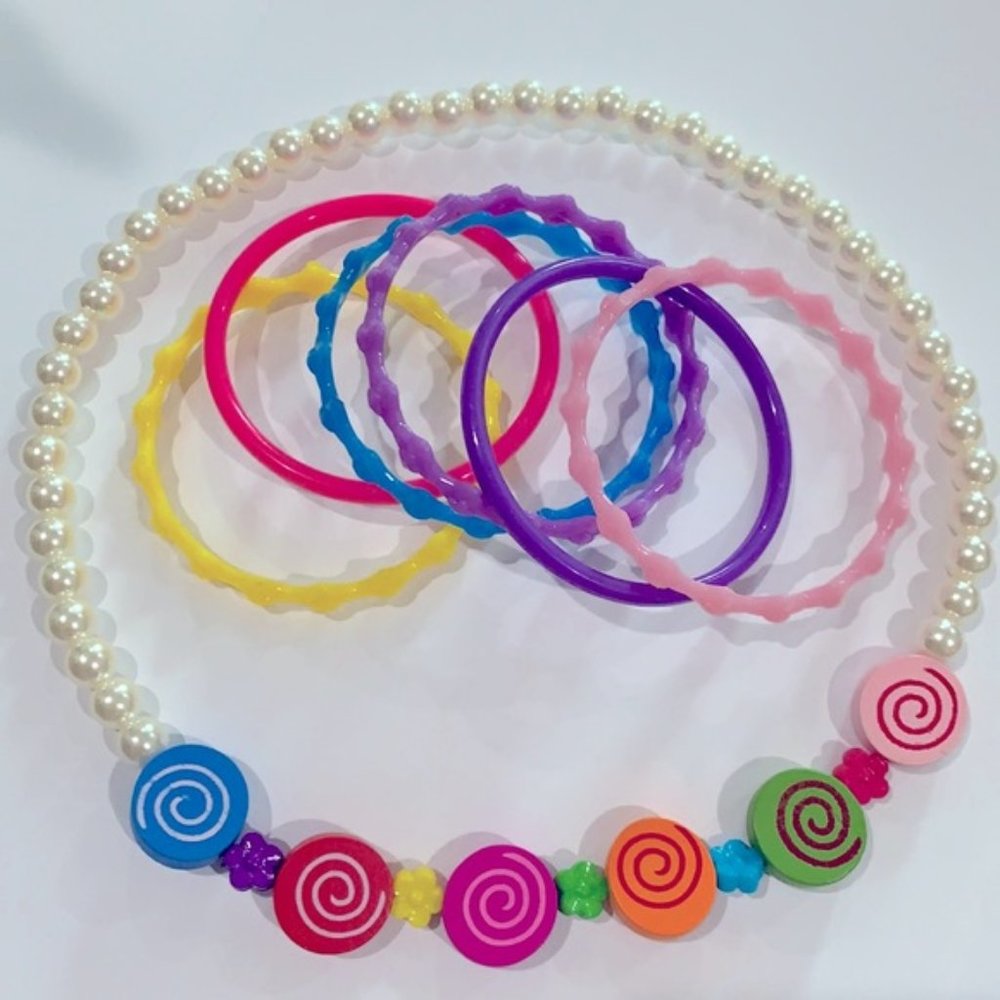 Girls colorful necklace and bracelets Kids Jewelry